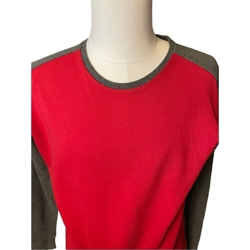 COS Men’s Colorblock Sweatshirt Red Gray Pullover Size Medium - Picture 9 of 9